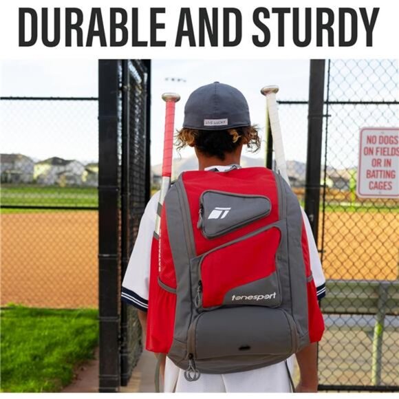 Baseball Bag - Backpack for Baseball, Softball, Tball - Adults & Youth Bat Bag - Picture 2 of 7
